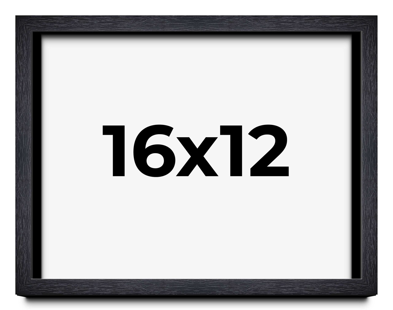 16x12 Shadow Box 1" Depth Black Picture Frame - UV Acrylic, Backing, Hanging Hardware